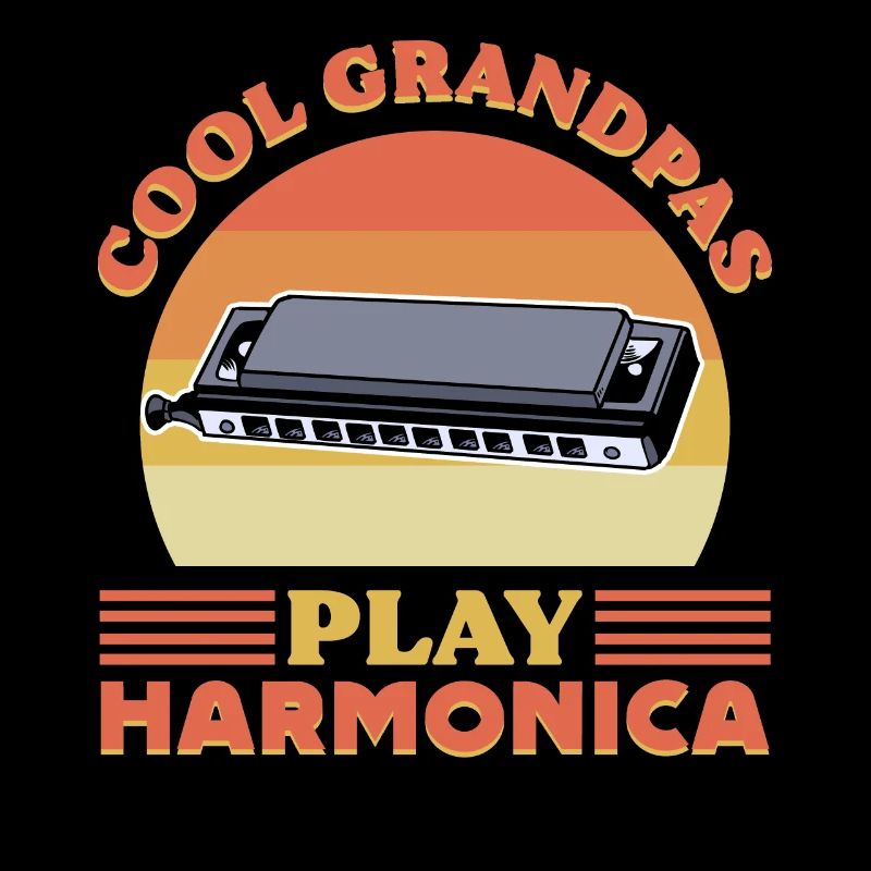 Les grands-pères cool jouent de l’harmonica