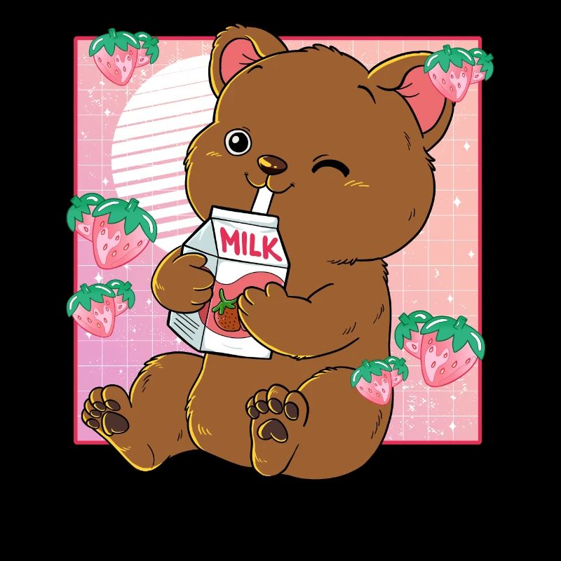 Kawaii Bär Erdbeermilch