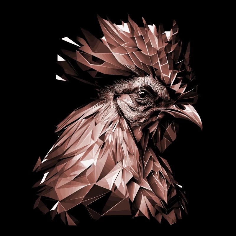 Geometric Chicken Head Abstract Polygonal