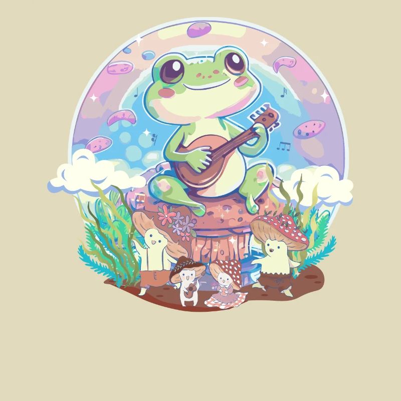 Toadstool Banjo Frog Pastel Academia Cottagecore A