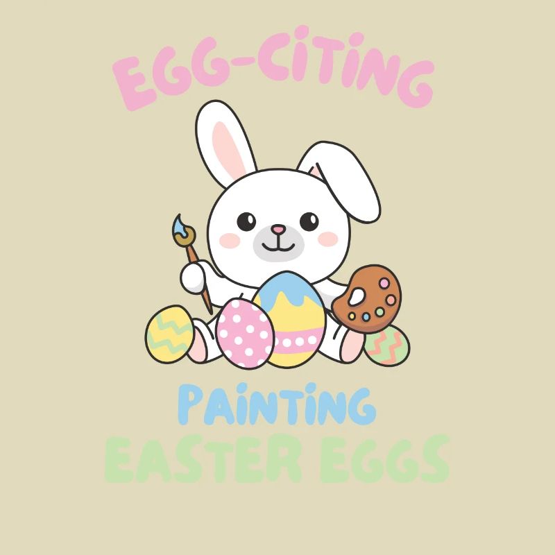 cute bunnies for Easter with Easter eggs bunny