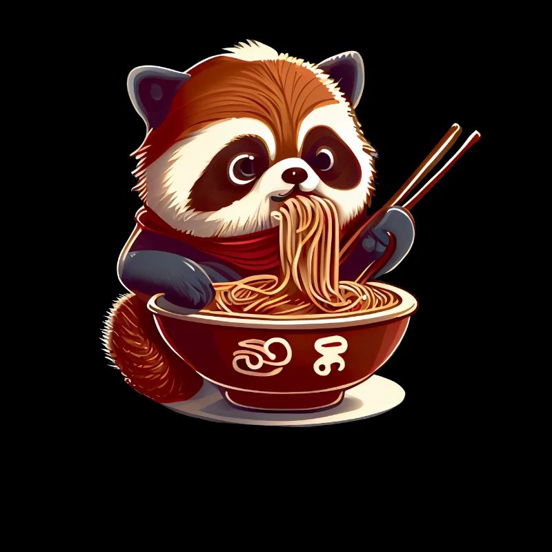 But first ramen sweet red panda eats ramen