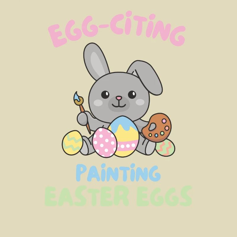 cute bunnies for Easter with Easter eggs bunny