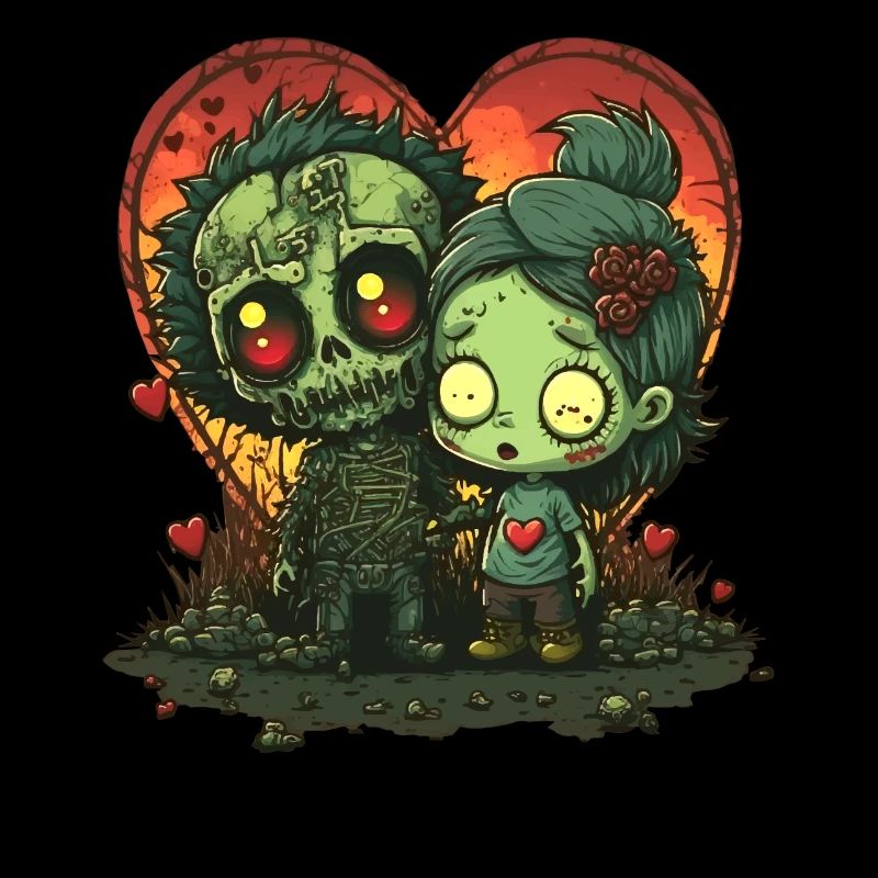 Cute Chibi Zombie Corpse Horror Apocalyptic Valent