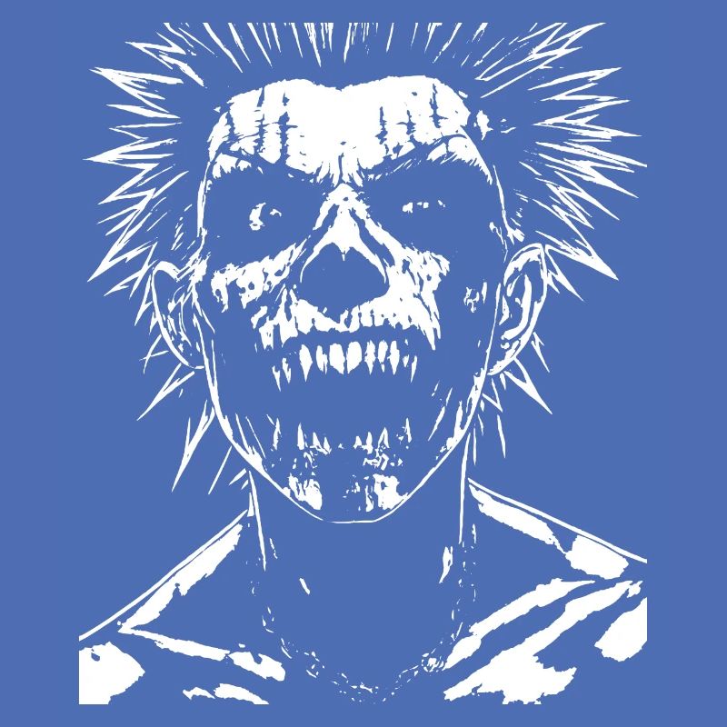 Anarchy Fan Skull avec Mohawk Crazy Antisocial Pu
