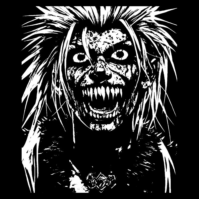 Crâne de fan de punkrock avec Mohawk Crazy Antisocial P