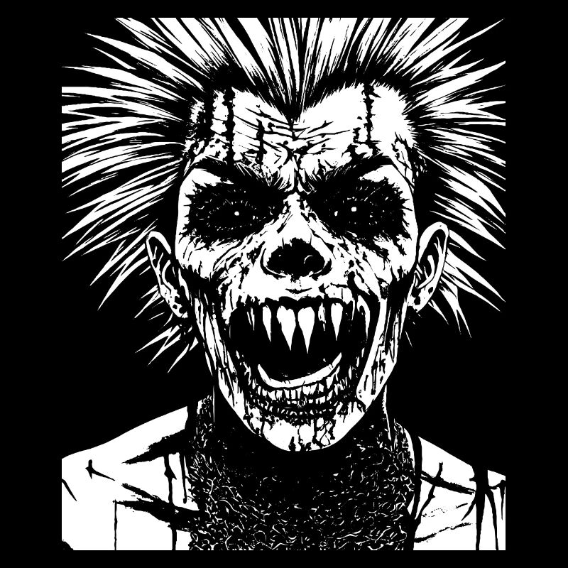 Crâne d’éventail d’anarchie avec Mohawk Crazy Antisocial Pu