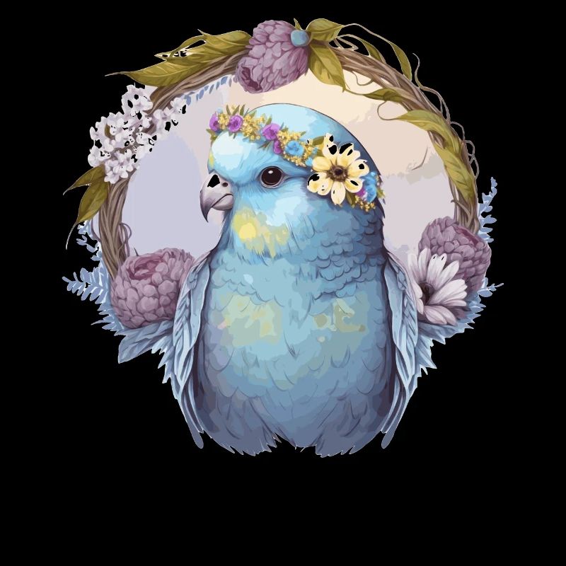 Perruche mignonne Budgie Bird Fleur Couronne Oiseaux de compagnie