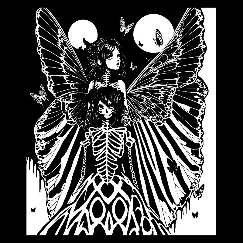 Fairycore Ästhetik Skelett Fee Goth Gothic G