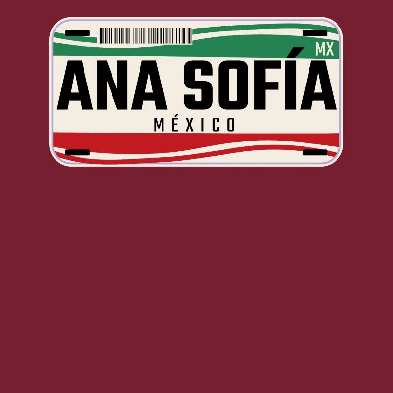Ana Sofia Personalized Mexican Vehicle plates w