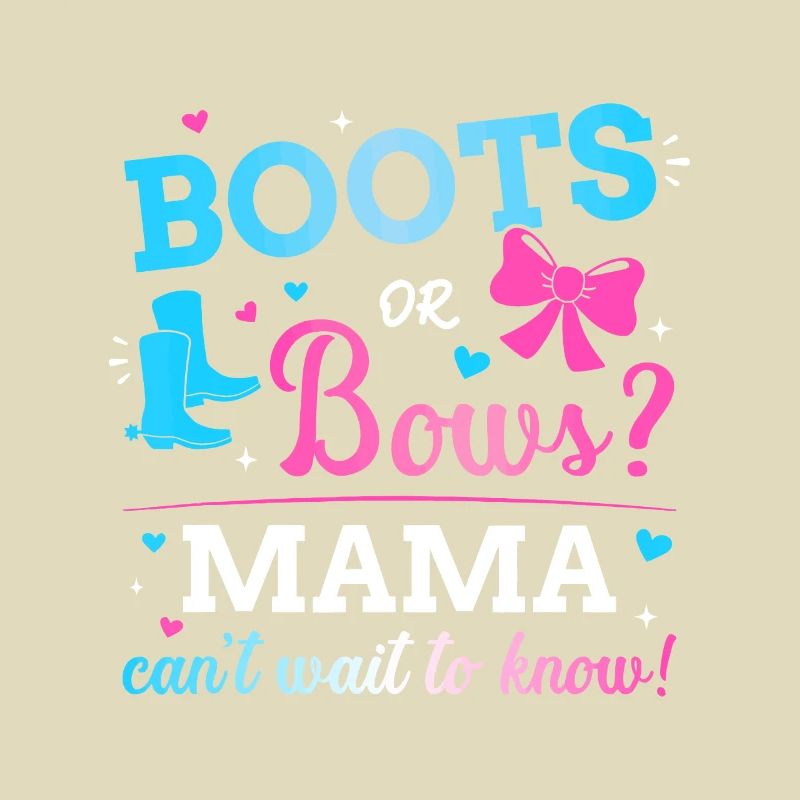 Geschlecht enthüllen Stiefel oder Schleifen Mama passend Baby