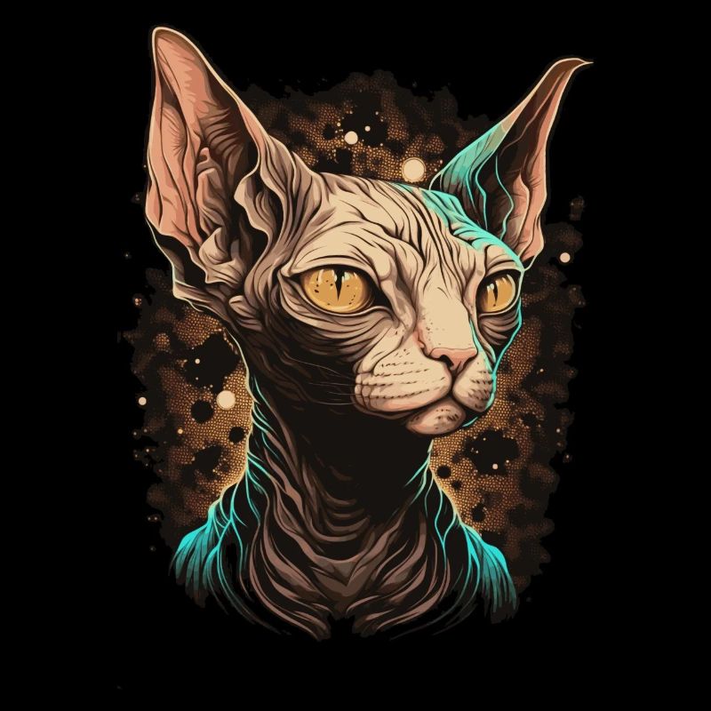 Mignon Céleste Sphynx Chat Race Sorcière Occulte