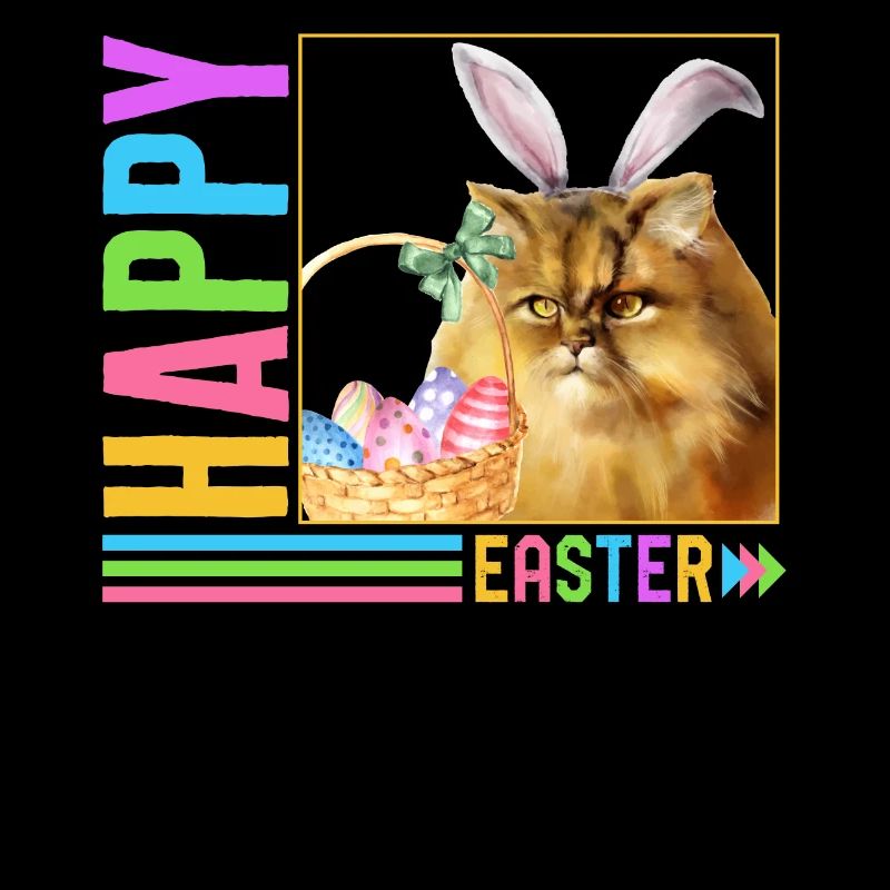 Chemise de Pâques, Happy Easter Tee, Easter Cat