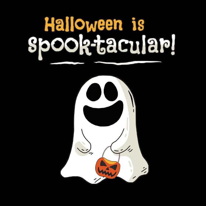 Cute ghost celebrates Happy Halloween