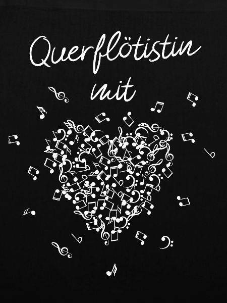 Querflötistin mit Herz Querflöte Marschkapelle