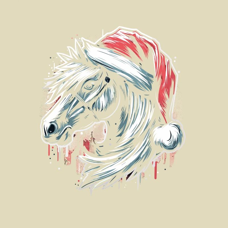 Weihnachten Pferd Pferdekopf Graffiti Style
