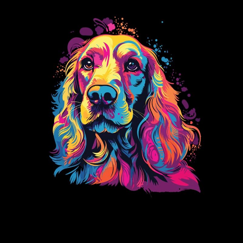 Aquarelle coloré Cocker Spaniel