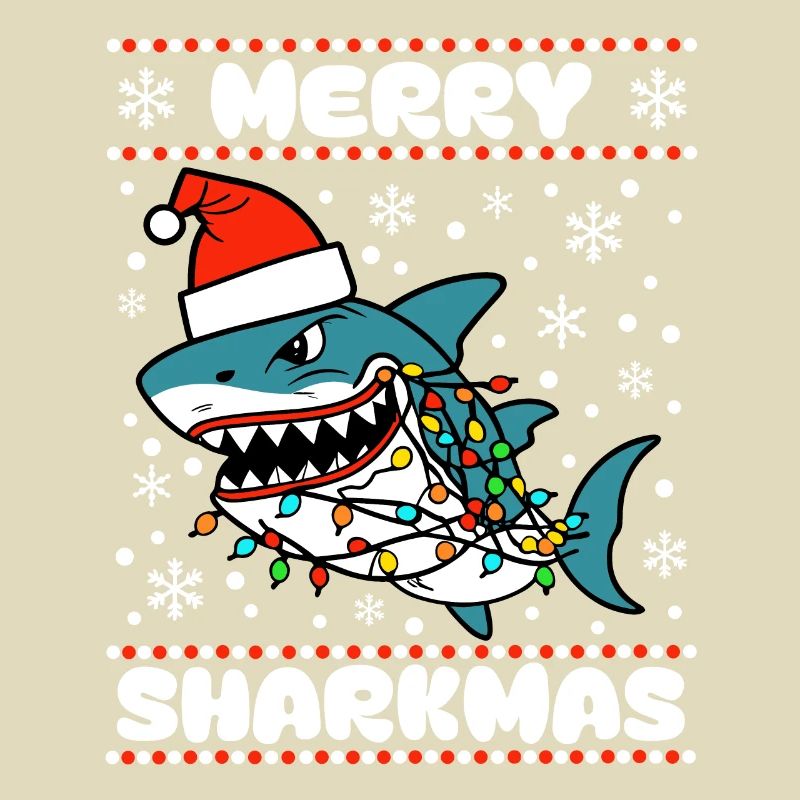 Merry Sharkmas Pull de Noël moche Shark Ocean