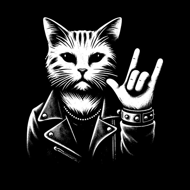 ILY Cat ASL Geste de la main Perte auditive sourde