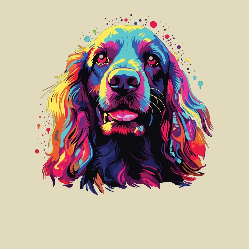 Wasserfarben Farbenfroher Cocker Spaniel