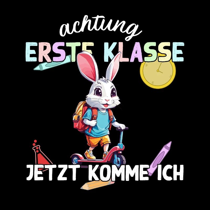 Schulkind Hase Erste Klasse Einschulungsdesign