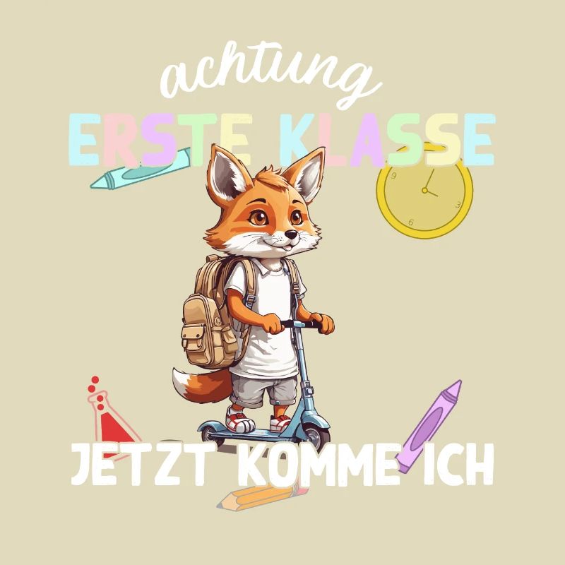 Fuchs Schulanfang Erste Klasse Einschulung