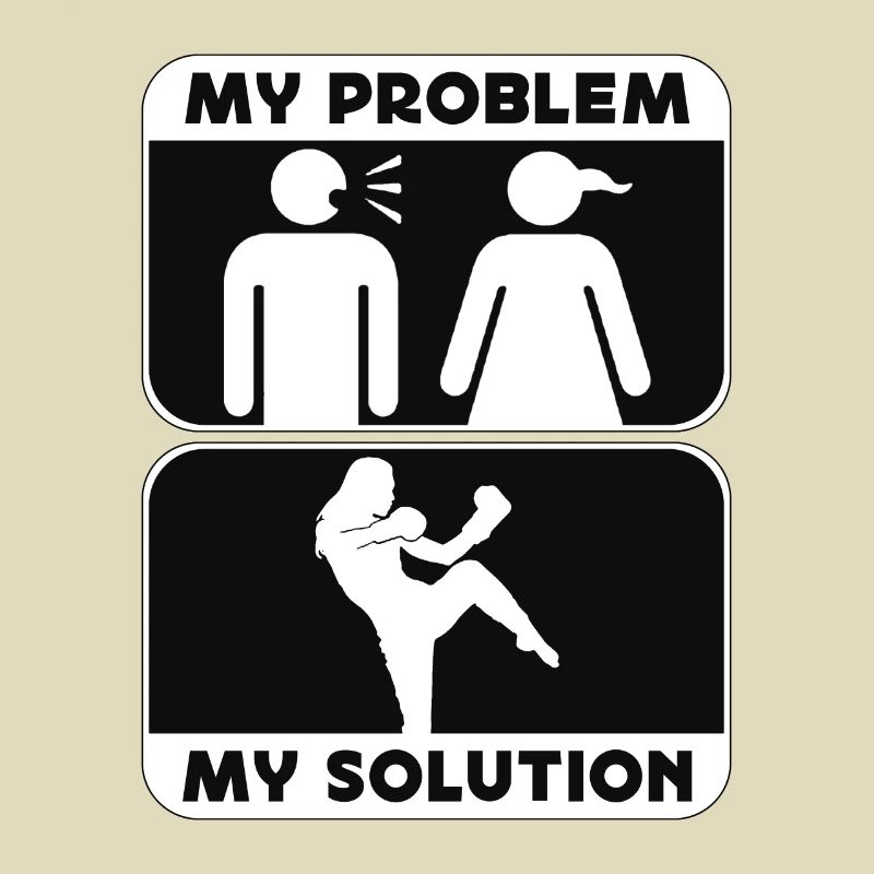 Kickboxer My Problem My Solution Pictogram Mom Dad