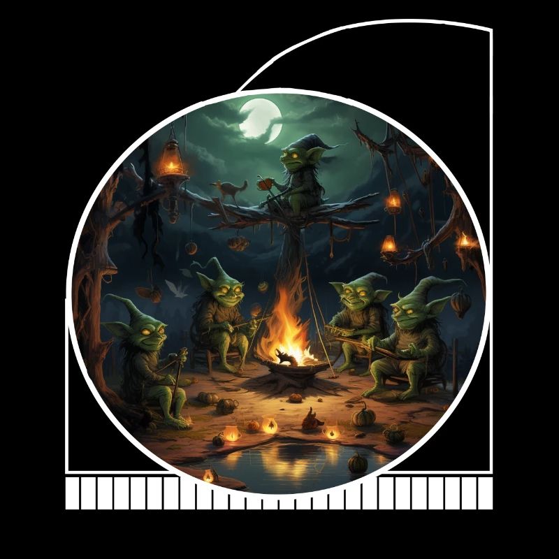 Goblin Campfire Cottagecore Halloween Reading