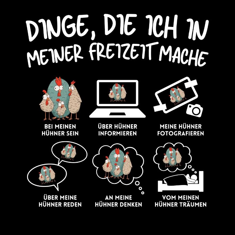 Lustiges Hühner Freizeit Chicken Huhn Bauer