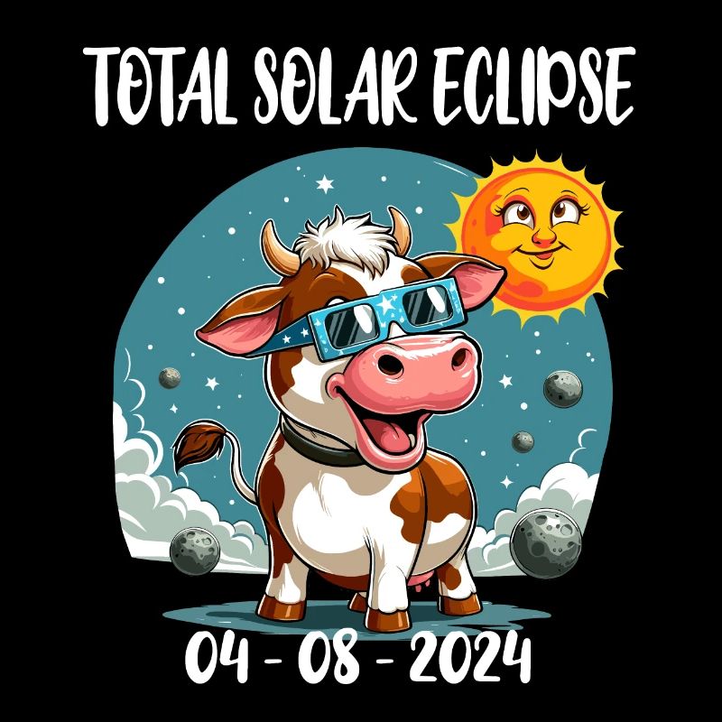 Solar Eclipse April Cow Sun Moon America Child