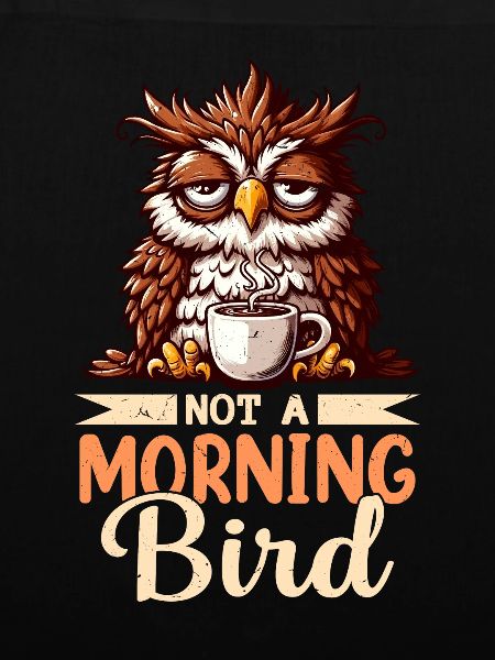 Mürrische Eule Mit Kaffee-morgenstimmung
