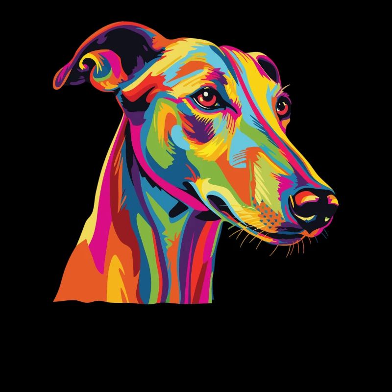 Wasserfarben Farbenfroher Greyhound