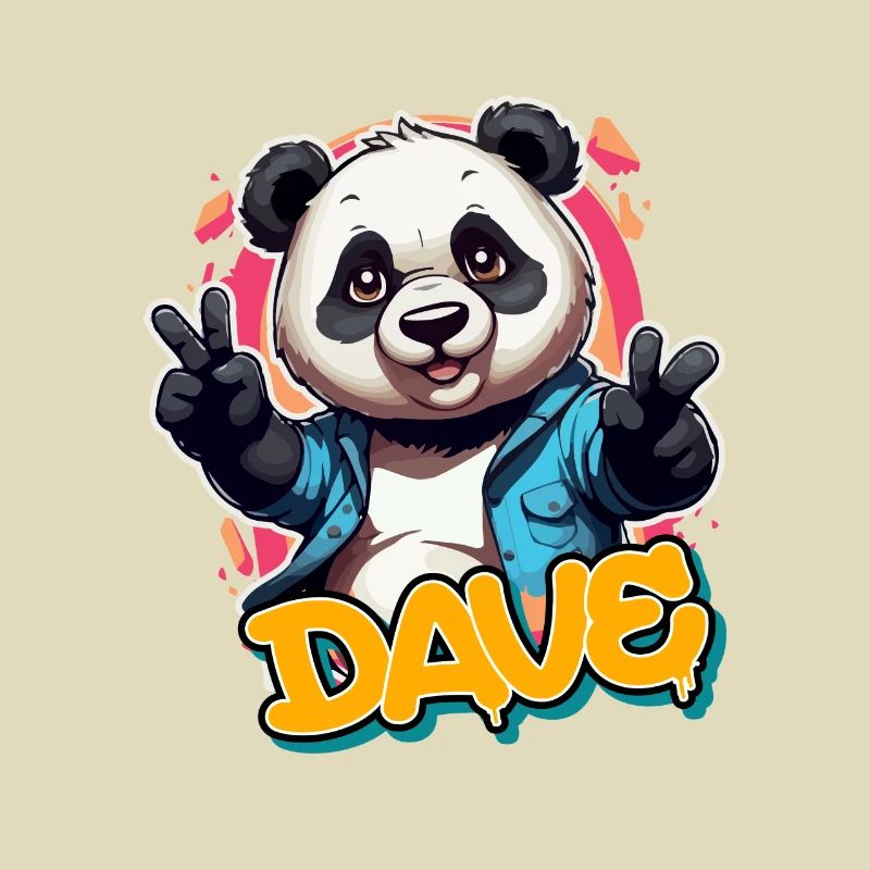 DAVE - Beau nom de garçon avec Cool Panda