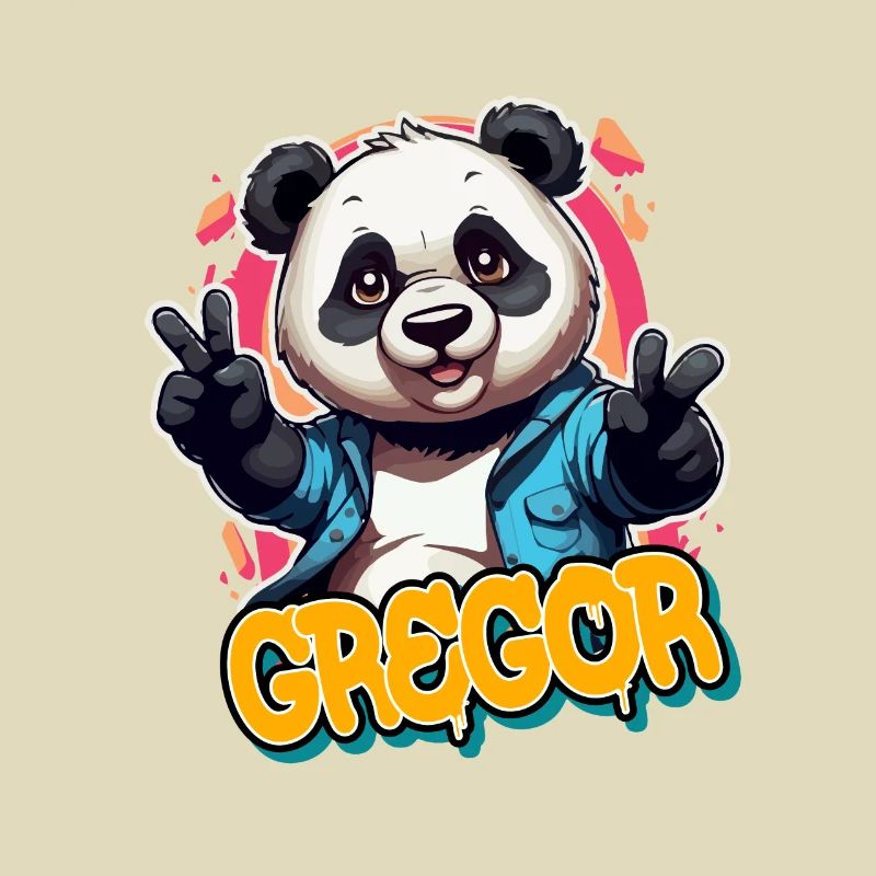 GREGOR - Handsome Boy Name with Cool Panda