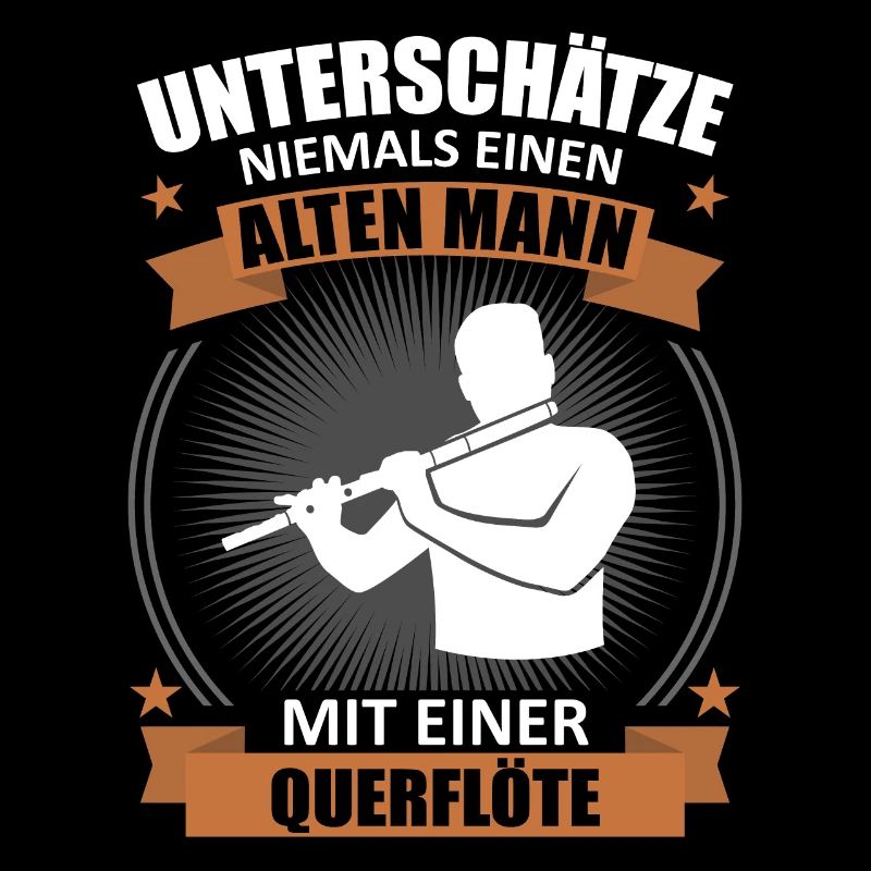 Alter Mann mit Querflöte Weisheit
