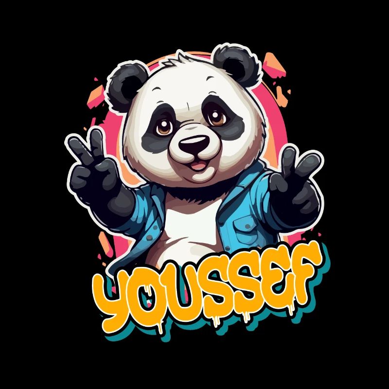YOUSSEF - Beau nom de garçon avec Panda cool