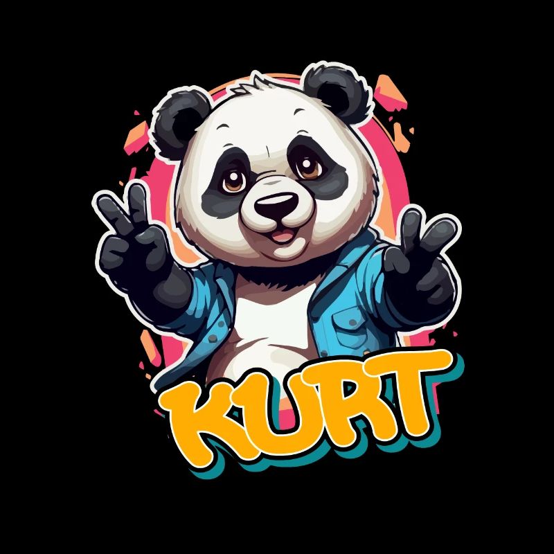 KURT - Beau nom de garçon avec Cool Panda