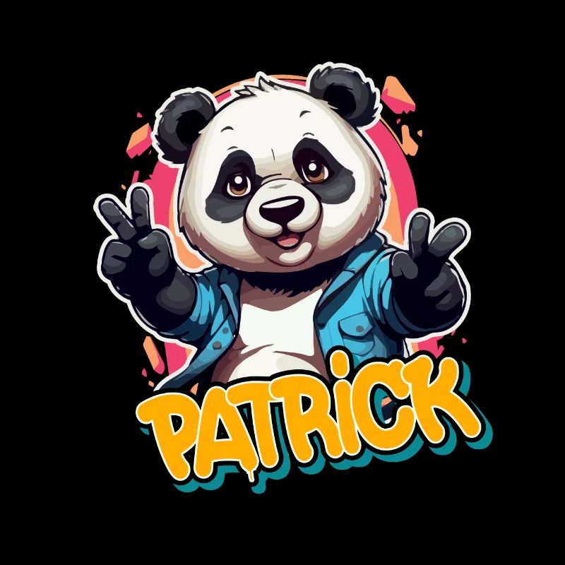 PATRICK - Beau nom de garçon avec Cool Panda