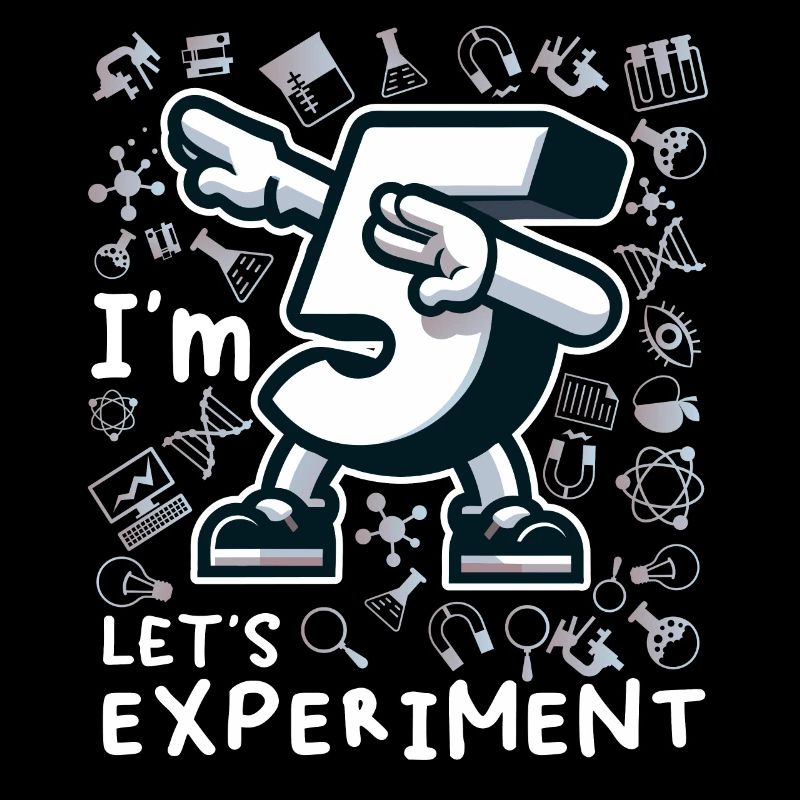 Birthday 5 Years Boy Scientist Experiment Dabbing