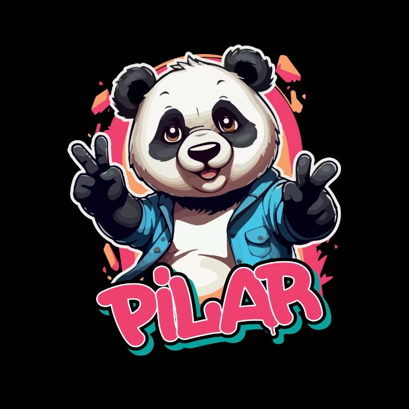 PILAR - Schöner Mädchen Name mit coolem Panda