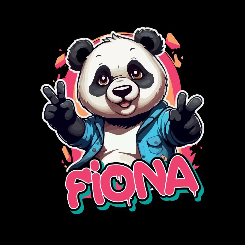 FIONA - Schöner Mädchen Name mit coolem Panda