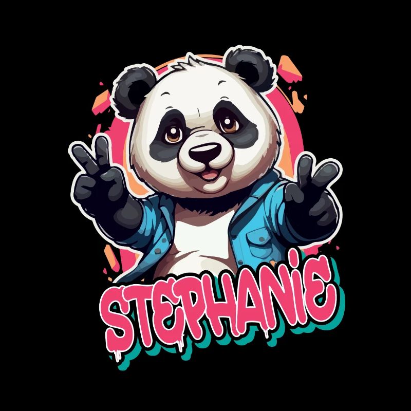 STEPHANIE - Schöner Mädchen Name mit coolem Panda