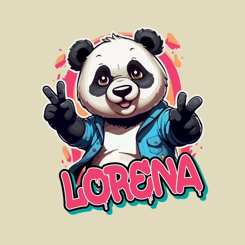 LORENA - Schöner Mädchen Name mit coolem Panda