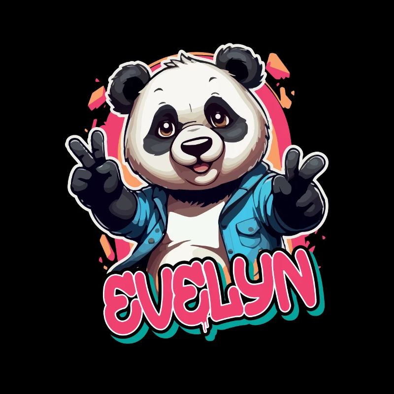 EVELYN - Schöner Mädchen Name mit coolem Panda