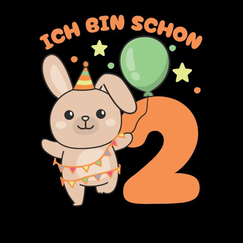 Ich bin schon 2 Hasen Geburtstags Kinder