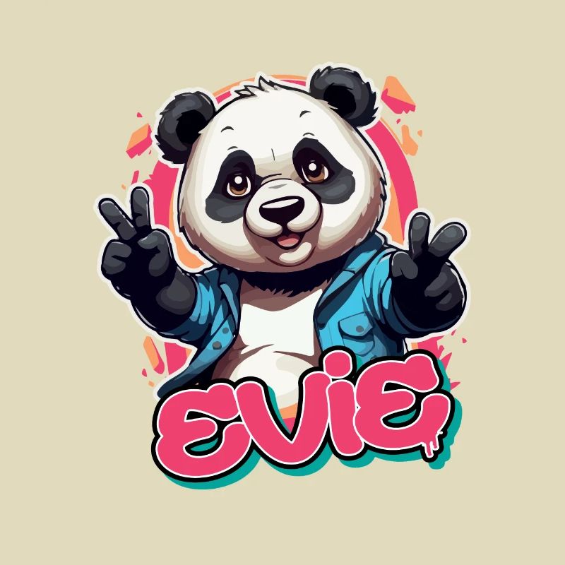 EVIE - Schöner Mädchen Name mit coolem Panda