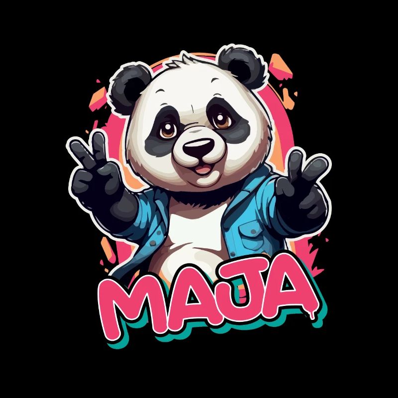 MAJA - Schöner Mädchen Name mit coolem Panda