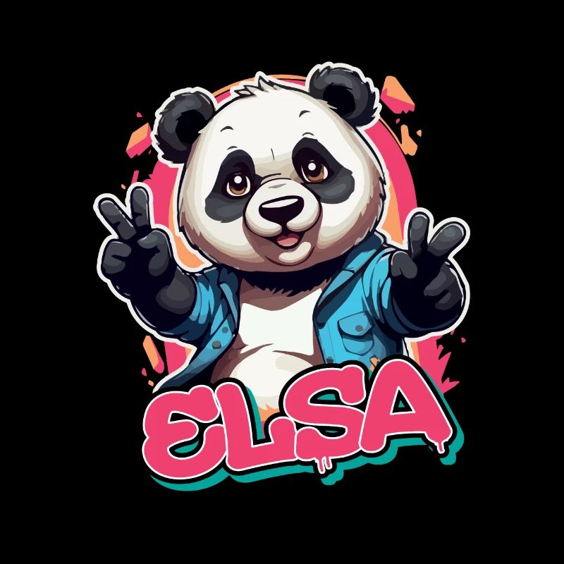 ELSA - Schöner Mädchen Name mit coolem Panda