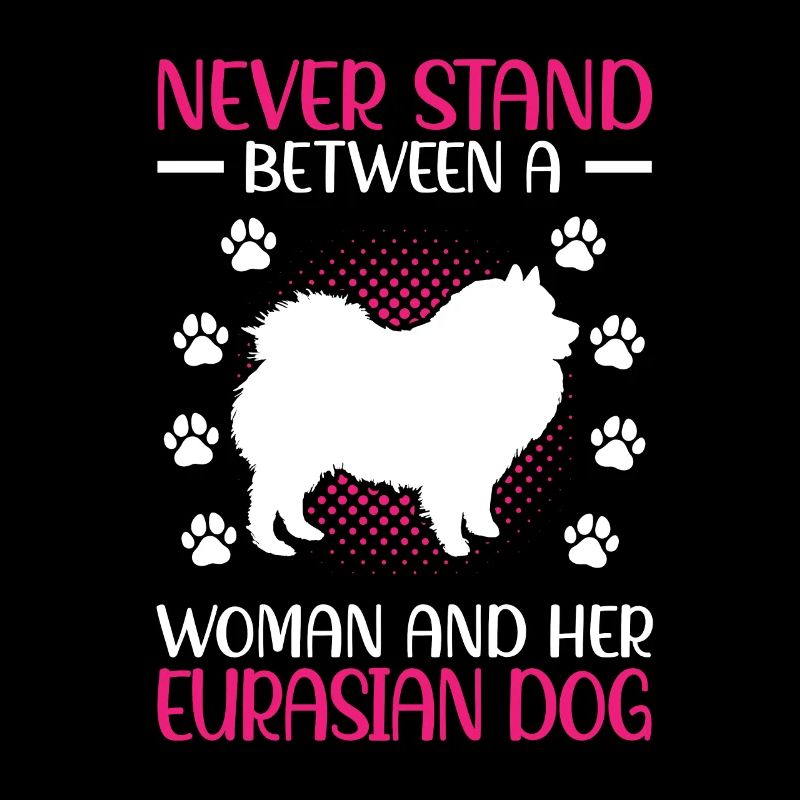 Frau und ihr Eurasier Eurasian Spitz