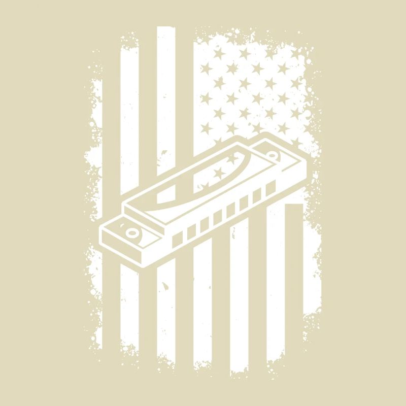 Harmonica US Flag Harmonica Musicien Harmonica Ins